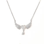 VEKENZA 925 Sterling Silver angle wings pendant chain,Original Rhodium Plated, Swiss Zirconia Gift for Women & Girls - Image 3