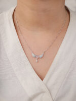 VEKENZA 925 Sterling Silver angle wings pendant chain,Original Rhodium Plated, Swiss Zirconia Gift for Women & Girls