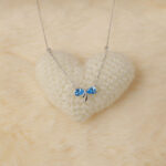 VEKENZA 925 Sterling Silver stone bow pendant chain,Original Rhodium Plated, Swiss Zirconia Gift for Women & Girls - Image 2