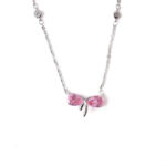 VEKENZA 925 Sterling Silver stone bow pendant chain,Original Rhodium Plated, Swiss Zirconia Gift for Women & Girls - Image 6