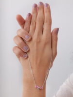 VEKENZA 925 Sterling Silver stone bow pendant chain,Original Rhodium Plated, Swiss Zirconia Gift for Women & Girls - Image 8