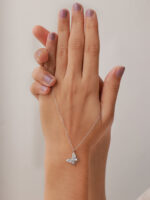 VEKENZA 925 Sterling Silver butterfly pendant chain,Original Rhodium Plated, Swiss Zirconia Gift for Women & Girls - Image 4