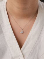VEKENZA 925 Sterling Silver butterfly pendant chain,Original Rhodium Plated, Swiss Zirconia Gift for Women & Girls