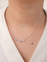 VEKENZA 925 Sterling Silver multiple butterflies pendant chain,Original Rhodium Plated, Swiss Zirconia Gift for Women & Girls