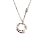 VEKENZA 925 Sterling Silver circular pendant chain,Original Rhodium Plated, Swiss Zirconia Gift for Women & Girls - Image 2