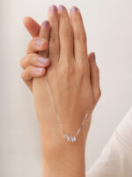 VEKENZA 925 Sterling Silver circle crystal pendant chain,Original Rhodium Plated, Swiss Zirconia Gift for Women & Girls - Image 4