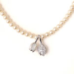 VEKENZA 925 Sterling Silver lotus with pearl mala ,Original Rhodium Plated, Swiss Zirconia Gift for Women & Girls - Image 4