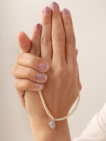 VEKENZA 925 Sterling Silver lotus with pearl mala ,Original Rhodium Plated, Swiss Zirconia Gift for Women & Girls - Image 3