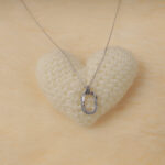 VEKENZA 925 Sterling Silver oval cirlce pendant chain,Original Rhodium Plated, Swiss Zirconia Gift for Women & Girls - Image 4