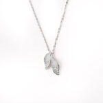 VEKENZA 925 Sterling Silver peacock feather shape pendant chain,Original Rhodium Plated, Swiss Zirconia Gift for Women & Girls - Image 3