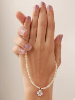 VEKENZA 925 Sterling Silver clover with pearl mala ,Original Rhodium Plated, Swiss Zirconia Gift for Women & Girls - Image 3