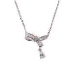 VEKENZA 925 Sterling Silver ribbon type pendant chain,Original Rhodium Plated, Swiss Zirconia Gift for Women & Girls - Image 2