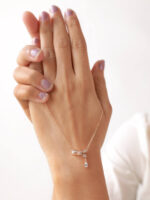 VEKENZA 925 Sterling Silver ribbon type pendant chain,Original Rhodium Plated, Swiss Zirconia Gift for Women & Girls - Image 8