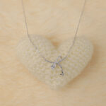 VEKENZA 925 Sterling Silverbow type pendant chain,Original Rhodium Plated, Swiss Zirconia Gift for Women & Girls - Image 3