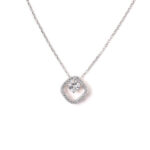 VEKENZA 925 Sterling Silver square shaped  pendant chain,Original Rhodium Plated, Swiss Zirconia Gift for Women & Girls - Image 6