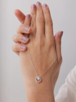 VEKENZA 925 Sterling Silver square shaped  pendant chain,Original Rhodium Plated, Swiss Zirconia Gift for Women & Girls - Image 8