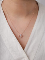 VEKENZA 925 Sterling Silver square shaped  pendant chain,Original Rhodium Plated, Swiss Zirconia Gift for Women & Girls