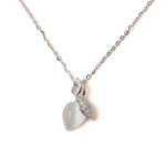 VEKENZA 925 Sterling Silver leafy shaped pendant chain,Original Rhodium Plated, Swiss Zirconia Gift for Women & Girls - Image 2