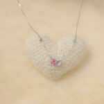 VEKENZA 925 Sterling Silver heart with bow pendant chain,Original Rhodium Plated, Swiss Zirconia Gift for Women & Girls - Image 3