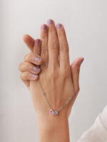 VEKENZA 925 Sterling Silver heart with bow pendant chain,Original Rhodium Plated, Swiss Zirconia Gift for Women & Girls - Image 4