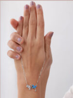 VEKENZA 925 Sterling Silver two flower pendant chain,Original Rhodium Plated, Swiss Zirconia Gift for Women & Girls - Image 4