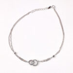 VEKENZA Pure 925 Sterling Silver interconnect ring Anklet For Women (Single)  | Gift for Her | Multiple Design Options