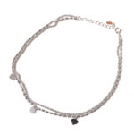 VEKENZA Pure 925 Sterling Silver leaf double line Anklet For Women (Single)  | Gift for Her | Multiple Design Options