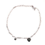 VEKENZA Pure 925 Sterling Silver heart shaped Anklet For Women (Single)  | Gift for Her | Multiple Design Options