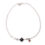 VEKENZA Pure 925 Sterling Silver four leaf clover  Anklet For Women (Single)  | Gift for Her | Multiple Design Options