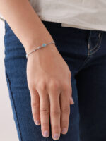 VEKENZA 925 sterling Silver round skyblue evil eye Bracelet, Adjustable | Rhodium Plated Women Bracelet, Gifts for Her| Multiple Design Options - Image 2