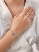 VEKENZA 925 sterling Silver hamsa hand hanger blue evil eye Bracelet, Adjustable | Rhodium Plated Women Bracelet, Gifts for Her| Multiple Design Options - Image 4