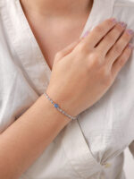 VEKENZA 925 sterling Silver turtle shape blue evil eye Bracelet, Adjustable | Rhodium Plated Women Bracelet, Gifts for Her| Multiple Design Options - Image 3