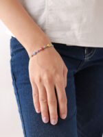 vekenza 925 sterling Silver pushpin multi color evil eye Bracelet, Adjustable | Rhodium Plated Women Bracelet, Gifts for Her| Multiple Design Options - Image 5