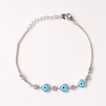 VEKENZA 925 sterling Silver hand shaped blue evil eye Bracelet, Adjustable | Rhodium Plated Women Bracelet, Gifts for Her| Multiple Design Options