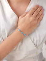 VEKENZA 925 sterling Silver hand shaped blue evil eye Bracelet, Adjustable | Rhodium Plated Women Bracelet, Gifts for Her| Multiple Design Options - Image 3