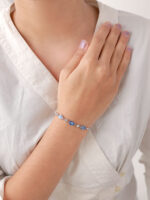 VEKENZA 925 sterling Silver pushpin blue evil eye Bracelet, Adjustable | Rhodium Plated Women Bracelet, Gifts for Her| Multiple Design Options - Image 3