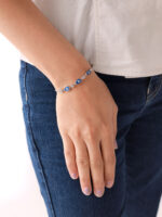 VEKENZA 925 sterling Silver pushpin blue evil eye Bracelet, Adjustable | Rhodium Plated Women Bracelet, Gifts for Her| Multiple Design Options - Image 2