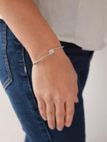 VEKENZA 925 Silver oval diamond Cuff Bracelet, Adjustable | Rhodium Plated Women Kada Bracelet, Gifts for Her| Multiple Design Options - Image 6