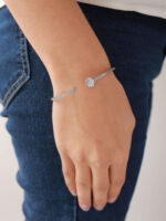 VEKENZA 925 Silver MOP diamond Cuff Bracelet, Adjustable | Rhodium Plated Women Kada Bracelet, Gifts for Her| Multiple Design Options - Image 6