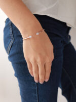 VEKENZA 925 Silver pushpin type diamond Cuff Bracelet, Adjustable | Rhodium Plated Women Kada Bracelet, Gifts for Her| Multiple Design Options - Image 2