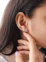 VEKENZA Pure 925 Sterling Silver flower with oval Earrings | Gift for Her | Multiple Design Options - Image 5