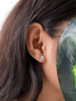 VEKENZA Pure 925 Sterling Silver serene diamond stud  Earrings | Gift for Her | Multiple Design Options - Image 3