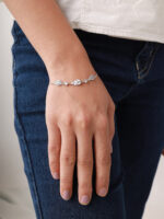 vekenza 925 sterling Silver leaf shaped Bracelet, Adjustable | Rhodium Plated Women Bracelet, Gifts for Her| Multiple Design Options - Image 4