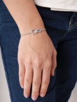 vekenza 925 sterling Silver hollow round Bracelet, Adjustable | Rhodium Plated Women Bracelet, Gifts for Her| Multiple Design Options - Image 8