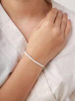 vekenza 925 sterling Silver pearl Bracelet, Adjustable | Rhodium Plated Women Bracelet, Gifts for Her| Multiple Design Options - Image 3