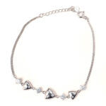 vekenza 925 sterling Silver triangle shape Bracelet, Adjustable | Rhodium Plated Women Bracelet, Gifts for Her| Multiple Design Options