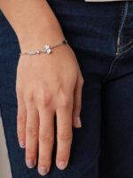 vekenza 925 sterling Silver MOP flower Bracelet, Adjustable | Rhodium Plated Women Bracelet, Gifts for Her| Multiple Design Options - Image 5