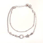 VEKENZA 925 sterling Silver flower & circle charm Bracelet, Adjustable | Rhodium Plated Women Bracelet, Gifts for Her| Multiple Design Options