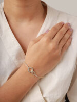 vekenza 925 sterling Silver hollow round Bracelet, Adjustable | Rhodium Plated Women Bracelet, Gifts for Her| Multiple Design Options - Image 4