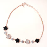 vekenza 925 sterling Silver black flower Bracelet, Adjustable | Rhodium Plated Women Bracelet, Gifts for Her| Multiple Design Options - Image 7